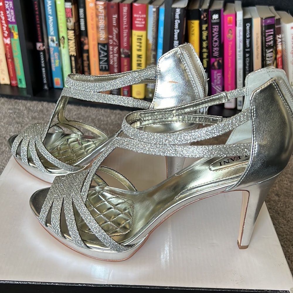 Alfani 4” Silver High Heels, size 10, NWOT